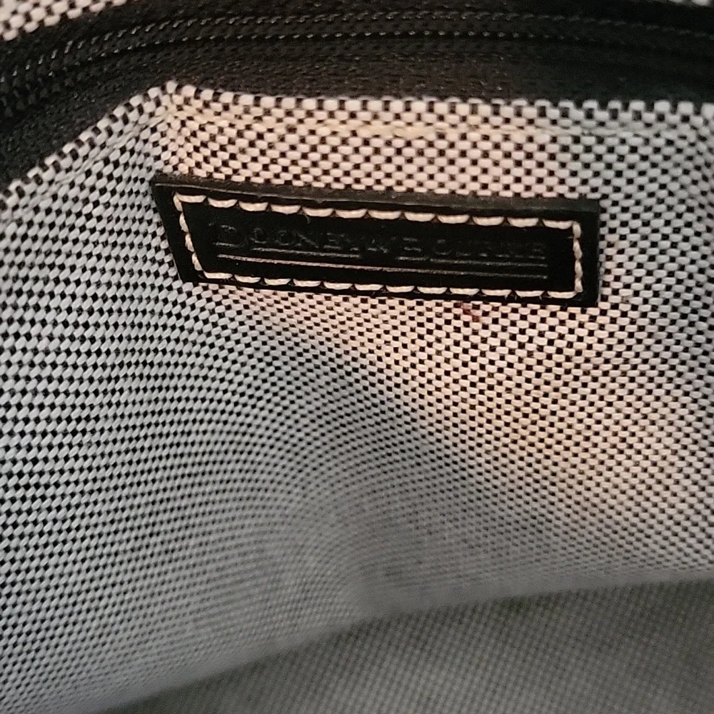 Dooney & Bourke Gray Canvas Black Leather Trim Satchel Shoulder Bag - Picture 13 of 16